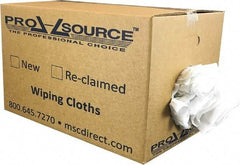 PRO-SOURCE - Cotton Reclaimed Rags - White, Sheeting, Lint Free, 25 Lbs. at 3 to 5 per Pound, Box - USA Tool & Supply