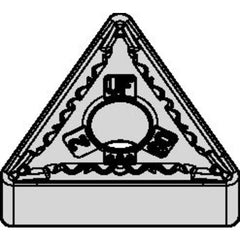TNMG 432 Double-sided|G WM25CT, 1/32″ Corner Radius, 3/16″ Thick, 1/2″ Inscribed Circle, TiN, Turning Indexable Insert - USA Tool & Supply