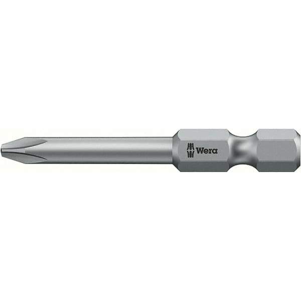 Wera - #00, Phillips Screwdriver Bit - 1/4" Drive, 3-1/2" OAL - USA Tool & Supply
