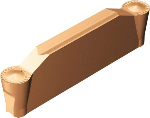 Sandvik Coromant - H2N123x2 RM 4mm Cutting Width Carbide Grooving Insert - 23.1mm Max Depth of Cut, Neutral, 2mm Corner Radius, TiAlN Finish - USA Tool & Supply