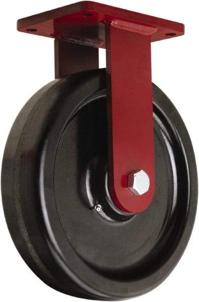 Hamilton - 12" Diam x 3" Wide x 14-1/2" OAH Top Plate Mount Rigid Caster - Phenolic, 3,500 Lb Capacity, Tapered Roller Bearing, 5-1/2 x 7-1/2" Plate - USA Tool & Supply