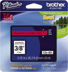 Brother - 3/8" Wide, Red Tape Cassette - For Label Maker - USA Tool & Supply