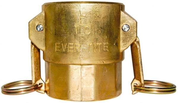 EVER-TITE Coupling Products - 2-1/2" Brass Cam & Groove Suction & Discharge Hose Female Coupler Female NPT Thread - Part D, 2-1/2" Thread, 250 Max psi - USA Tool & Supply