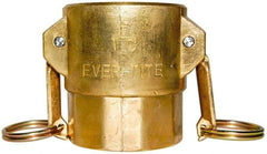 EVER-TITE Coupling Products - 2" Brass Cam & Groove Suction & Discharge Hose Female Coupler Female NPT Thread - Part D, 2" Thread, 350 Max psi - USA Tool & Supply