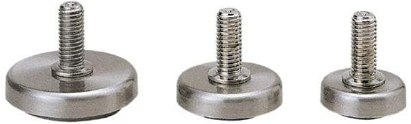 Sugatsune - 3/8-16 Bolt Thread, 36mm High Leveling Guide Stud Mount Leveling Pad & Mount - 440 Max Lb Capacity, 1-17/64" Base Diam - USA Tool & Supply