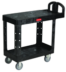 HD Utility Cart 2 shelf (flat) 16 x 30 - Push Handle - Storage compartments, holsters and hooks -- 500 lb capacity - USA Tool & Supply