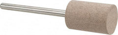 Rex Cut Product - 1/2" Head Diam x 3/4" Thickness, W186, Cylinder End, Aluminum Oxide Mounted Point - White, Fine Grade, 120 Grit, 26,250 RPM - USA Tool & Supply