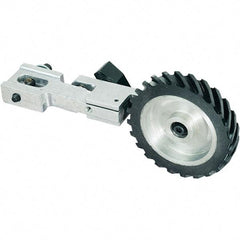 Dynabrade - 5/8" Wide Electric Versatility Belt Grinder Contact Arm - 72" Belt Length x 1" Belt Width, Serrated, Rubber, 40" Contact Wheel Diam - USA Tool & Supply