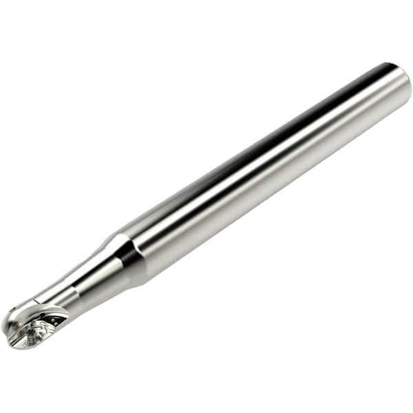 Seco - 12mm Cut Diam, 10mm Max Depth of Cut, 16mm Shank Diam, 160mm OAL, Indexable Ball Nose End Mill - 10mm Head Length, Straight Shank, K2 Toolholder, 218.20-060 Insert - USA Tool & Supply