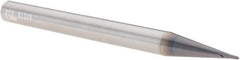SGS - 1mm Diam, 1mm LOC, 2 Flute Solid Carbide Ball End Mill - AlTiN Finish, Single End, 76mm OAL, 6mm Shank Diam, Spiral Flute - USA Tool & Supply