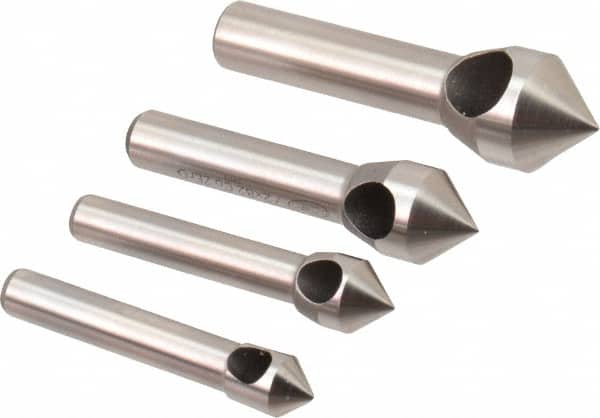 Keo - 4 Piece, 5/16 to 5/8" Head Diam, 82° Included Angle, Single End Countersink Set - USA Tool & Supply