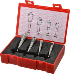 Keo - 4 Piece, 5/16 to 5/8" Head Diam, 100° Included Angle, Single End Countersink Set - USA Tool & Supply