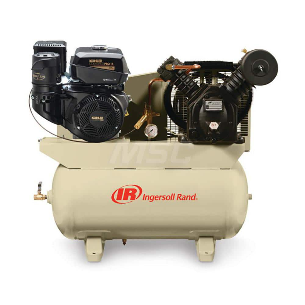 Stationary Gas Air Compressors; Horsepower: 14; Cubic Feet per Minute: 24.00; Tank Capacity: 30 Gal.; Configuration: Two Stage; Engine Type: Kohler; Maximum Working Pressure (psi): 246.500