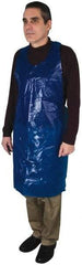 PRO-SAFE - 28" Wide x 46" Long x 4 mil Thick Coat Apron - Polyethylene, Blue, Waterproof - USA Tool & Supply