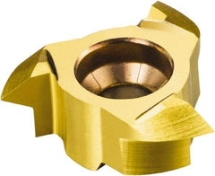 Sandvik Coromant - 327 TH Grade 1025 Carbide Thread Milling Tip Insert - TiCN/TiN Finish, 3 Flutes, 11.7mm Cutting Diam, 1.7mm Depth of Cut, 3.6mm Extension, 0° Helix - USA Tool & Supply