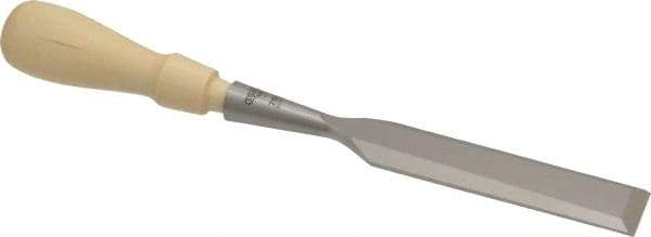 Stanley - 9-31/32" OAL x 1" Blade Width Wood Chisel - 1" Tip, Hornbeam Wood Handle - USA Tool & Supply