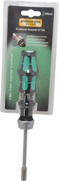 Wera - Mini-Ratchet Bit Screwdriver Kit - Hex, Ergonomic - USA Tool & Supply