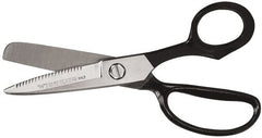 Wiss - 4-3/4" LOC, 8-1/2" OAL Nickel Plated Leather and Belt Shears - USA Tool & Supply