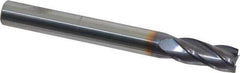Niagara Cutter - 7/16", 1" LOC, 7/16" Shank Diam, 4" OAL, 4 Flute, Solid Carbide Square End Mill - Single End, TiAlN Finish, Spiral Flute, 30° Helix, Centercutting, Right Hand Cut, Right Hand Flute, Series C430 - USA Tool & Supply