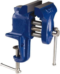 Yost Vises - 2-1/2" Jaw Width, 2-1/4" Opening Capacity, 1-1/4" Throat Depth, Cast Iron Stationary Bench Vise - Clamp-On Base Attachment - USA Tool & Supply