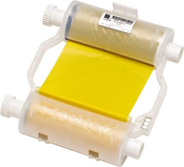 Brady - 4.33" Wide, Yellow & White Resin Ribbon 1 Color Ribbon Cartridge - For BBP30 Label Printer, BBP33 Label Printer, BBP35 Multicolor Sign & Label Printer, BBP37 Color & Cut Sign & Label Printer, BradyPrinter S3100, BBP31 Sign & Label Printer - USA Tool & Supply