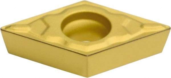 Sumitomo - DCMT32.52 ELU Grade AC700G Carbide Turning Insert - TiC Finish, 55° Diamond, 3/8" Inscr Circle, 5/32" Thick, 1/32" Corner Radius - USA Tool & Supply