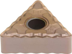 Sumitomo - TNMG332 ELU Grade T3000Z Cermet Turning Insert - TiN/AlN Finish, 60° Triangle, 3/8" Inscr Circle, 3/16" Thick, 1/32" Corner Radius - USA Tool & Supply