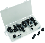 80 Pc. Vacuum Cap Assortment - 3/16" - 3/8". Constructed of heat resistant Buna-N Rubber - USA Tool & Supply