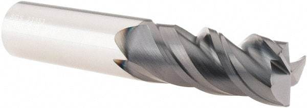 SGS - 3/4", 3 Flute, Single End, Solid Carbide, 0.04" Corner Radius End Mill - 4" OAL, Right Hand Flute, 1-3/4" LOC, Right Hand Cut - USA Tool & Supply