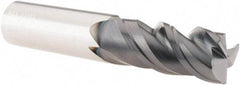 SGS - 3/4", 3 Flute, Single End, Solid Carbide, 0.04" Corner Radius End Mill - 4" OAL, Right Hand Flute, 1-3/4" LOC, Right Hand Cut - USA Tool & Supply