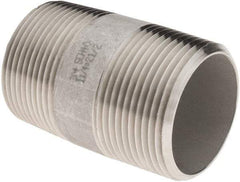 Value Collection - 1-1/4" Pipe x 2-1/2" Long, Grade 304/304L Stainless Steel Pipe Nipple - Welded & Threaded - USA Tool & Supply