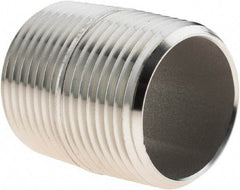 Value Collection - 1" Pipe x 1-1/2" Long, Grade 304/304L Stainless Steel Pipe Nipple - Welded & Threaded - USA Tool & Supply