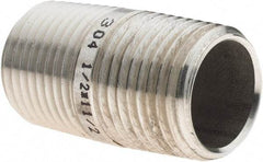 Value Collection - 1/2" Pipe x 1-1/2" Long, Grade 304/304L Stainless Steel Pipe Nipple - Welded & Threaded - USA Tool & Supply