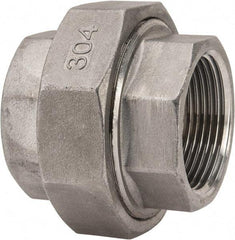Value Collection - 1-1/4" Grade 304 Stainless Steel Pipe Union - FNPT x FNPT End Connections, 150 psi - USA Tool & Supply