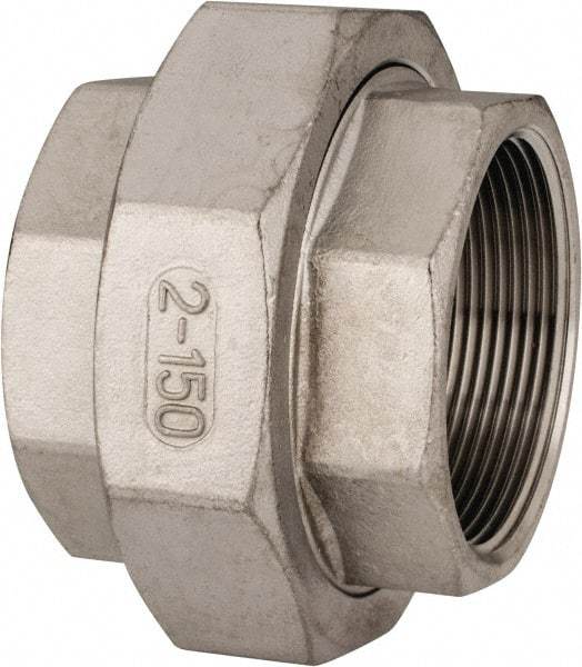 Value Collection - 2" Grade 304 Stainless Steel Pipe Union - FNPT x FNPT End Connections, 150 psi - USA Tool & Supply