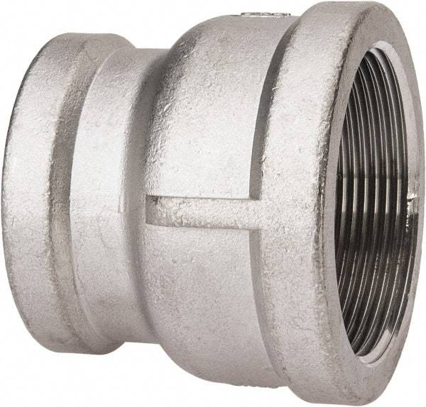 Value Collection - 2 x 1-1/2" Grade 316 Stainless Steel Pipe Reducer Coupling - FNPT x FNPT End Connections, 150 psi - USA Tool & Supply
