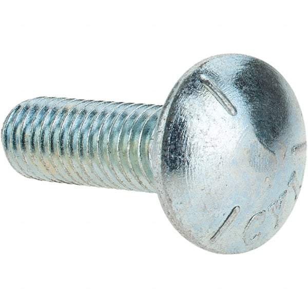 Value Collection - 3/8-16 UNC 1-1/4" Length Under Head, Standard Square Neck, Carriage Bolt - Grade 5 Steel, Zinc-Plated Finish - USA Tool & Supply