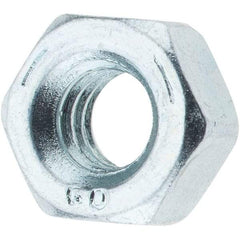 Value Collection - 1/4-20 UNC Steel Right Hand Hex Nut - 7/16" Across Flats, 7/32" High, Zinc-Plated Finish - USA Tool & Supply