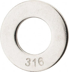 Value Collection - 5/8" Screw, Grade 316 Stainless Steel Standard Flat Washer - 11/16" ID x 1-3/4" OD, 0.134" Thick - USA Tool & Supply