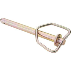 Value Collection - 5/8" Pin Diam, 7-5/8" Long, Zinc Plated Steel Pin Lock Hitch Pin - 6" Usable Length - USA Tool & Supply