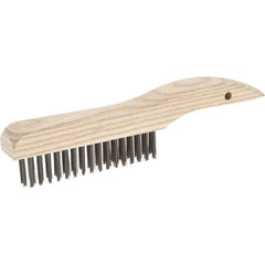 Weiler - 4 Rows x 16 Columns Steel Scratch Brush - 10" Brush Length, 10" OAL, 1-3/16 Trim Length - USA Tool & Supply