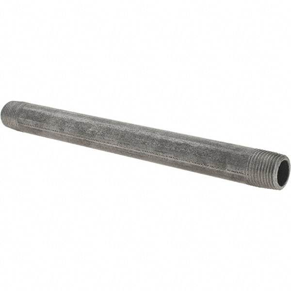 Value Collection - 3/8" Diam x 7" Long Steel Black Pipe Nipple - Threaded - USA Tool & Supply