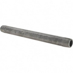 Value Collection - 3/8" Diam x 7" Long Steel Black Pipe Nipple - Threaded - USA Tool & Supply