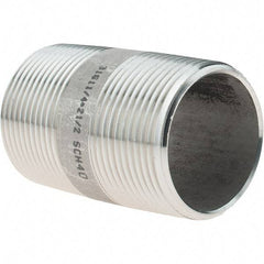 Value Collection - 1-1/4" Pipe x 2-1/2" Long, Grade 316/316L Stainless Steel Pipe Nipple - Welded & Threaded - USA Tool & Supply