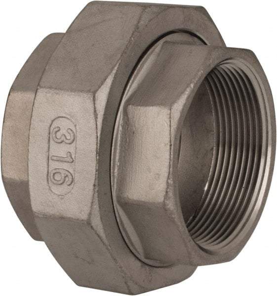 Value Collection - 2" Grade 316 Stainless Steel Pipe Union - FNPT x FNPT End Connections, 150 psi - USA Tool & Supply