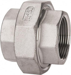 Value Collection - 1-1/4" Grade 316 Stainless Steel Pipe Union - FNPT x FNPT End Connections, 150 psi - USA Tool & Supply