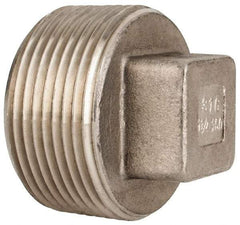 Value Collection - 1-1/4" Grade 316 Stainless Steel Pipe Square Head Plug - MNPT End Connections, 150 psi - USA Tool & Supply