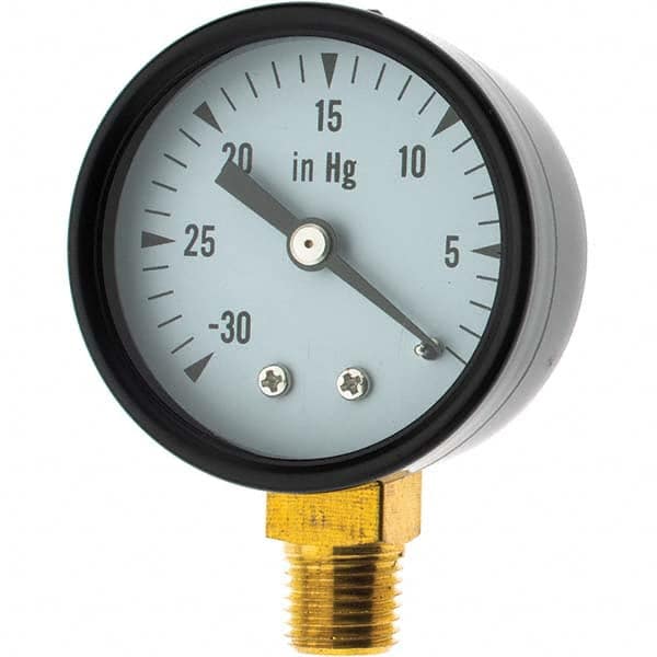 Value Collection - Vacuum Gauges Type: Analog Vacuum Gauge Thread Size: 1/4 - USA Tool & Supply