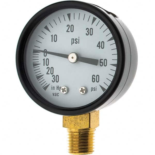 Value Collection - Vacuum Gauges Type: Analog Vacuum Gauge Thread Size: 1/4 - USA Tool & Supply