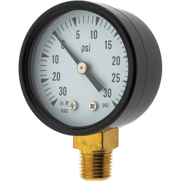 Value Collection - Vacuum Gauges Type: Analog Vacuum Gauge Thread Size: 1/4 - USA Tool & Supply